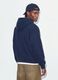Felpa blu in puro cotone con cappuccio over fit_0