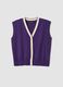 Purple viscose-blend vest in plain knit_4