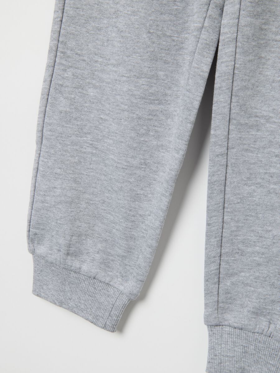 Grey children's regular fit pure cotton trousers_3