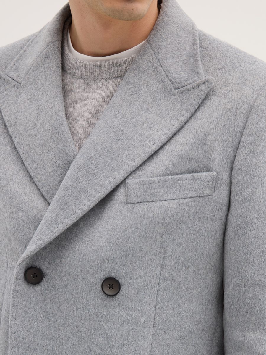 Grey double-breasted regular fit coat_3