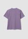 Purple relaxed-fit pure cotton striped T-shirt with embroidered heart_1
