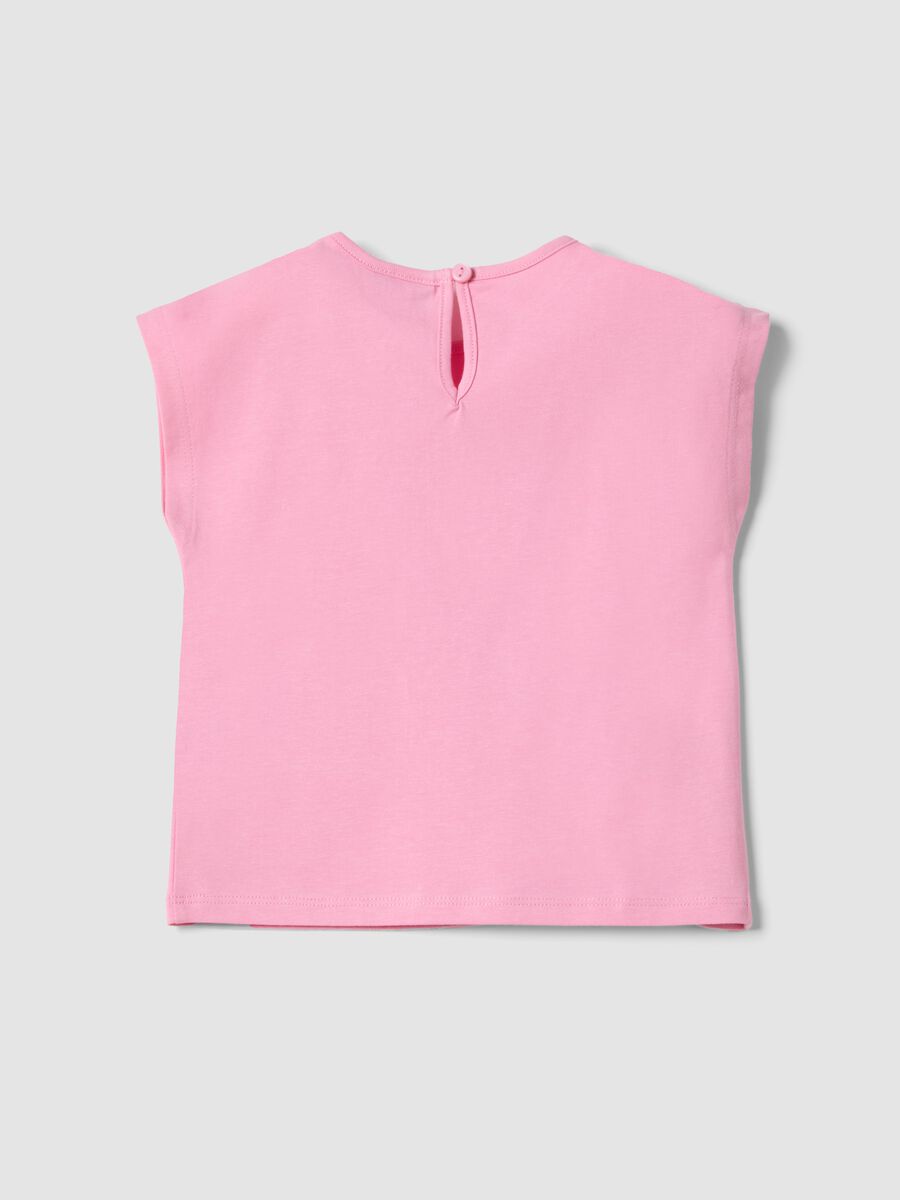 Girls' sleeveless pink pure cotton t-shirt, regular fit_1