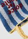 Multicoloured striped beach bag in pure paper fabric with slogan_2