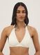 White stretch triangle bikini top_0