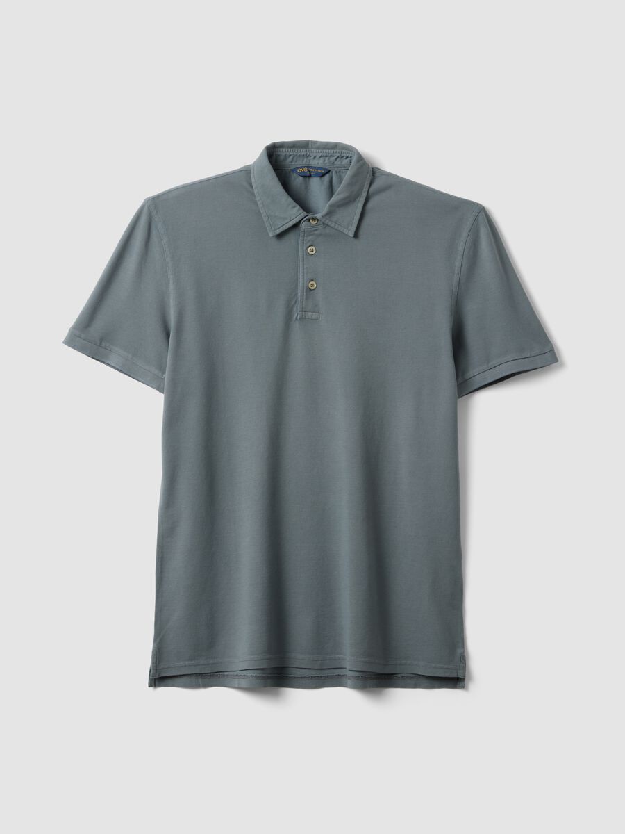 Grey pure cotton slim-fit short-sleeve polo_4