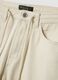 Pantalon droit en pur coton blanc avec cordon de serrage_1