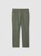 Regular fit green stretch cotton trousers_4