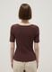 Brown regular fit viscose blend T-shirt with bows_2