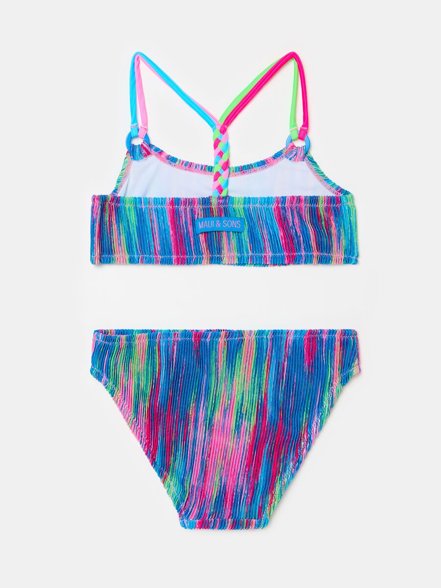 Tie-dye bikini with striped weave_1