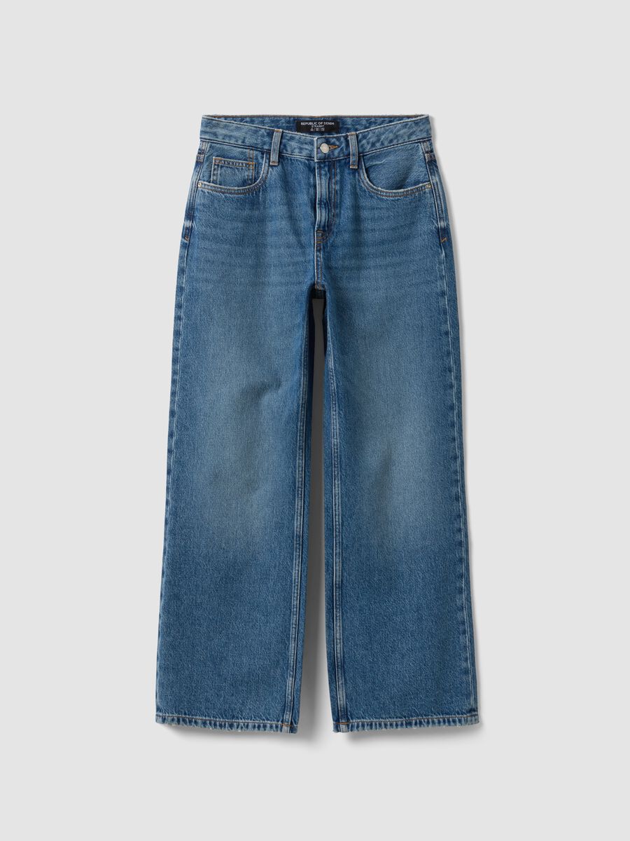 Straight-Fit-Jeans aus reiner Baumwolle in Blau-Denim_4
