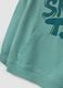 Sweatshirt com capuz azul em algod&atilde;o puro, corte oversized, com estampado e bolso canguru para menino_3