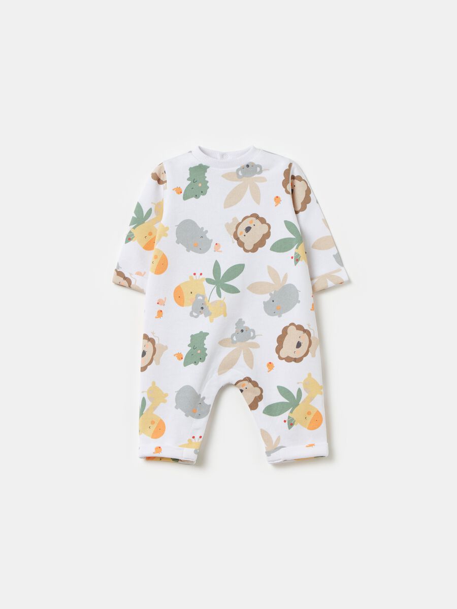 French terry onesie with animals print_0