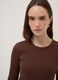 Brown long-sleeve pure cotton T-shirt_2