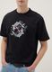 Black pure cotton regular fit T-shirt with Koi carp print_3