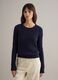 Blue sweater in pure cotton with regular fit and cable knit_2