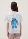 Multicolour pure cotton oversized girl's T-shirt with Stitch_1
