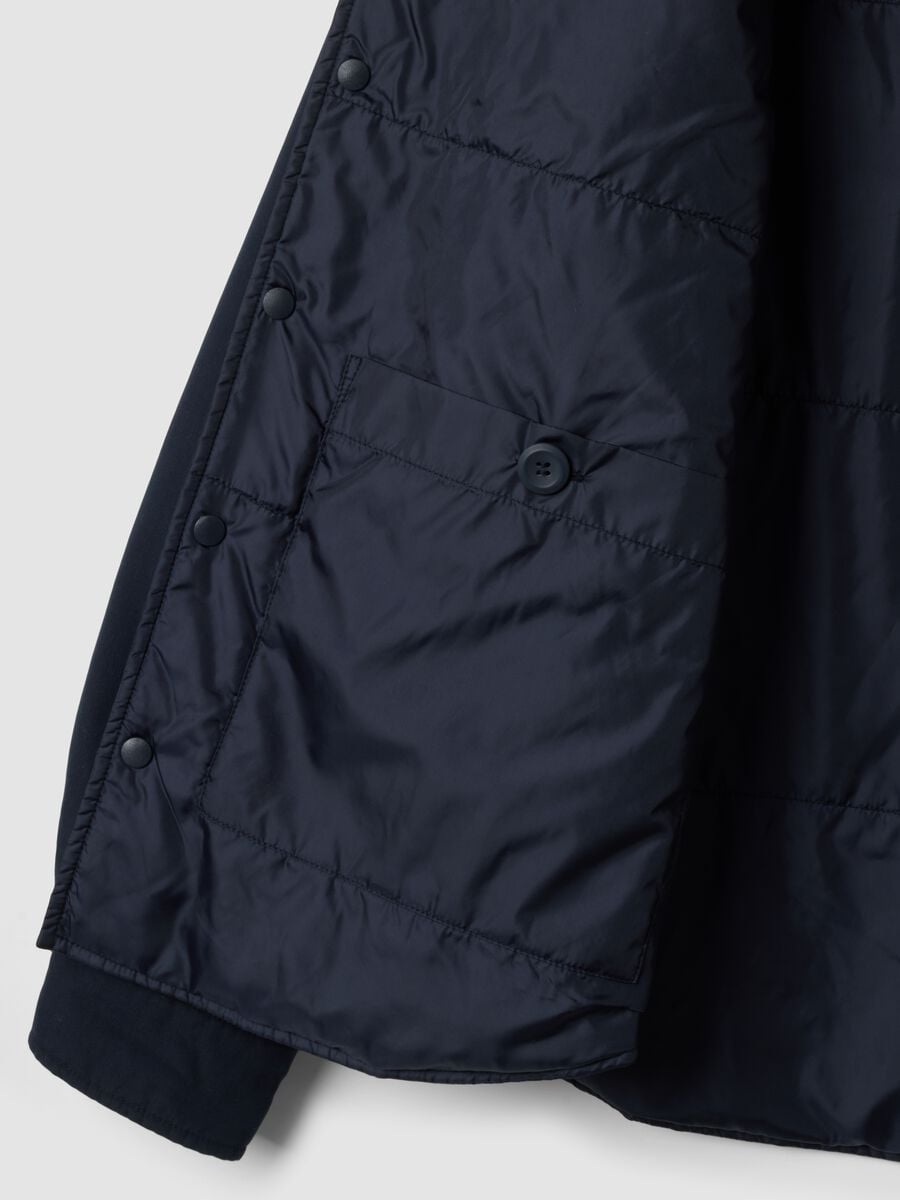 Blue padded regular-fit shacket with patch pockets_7