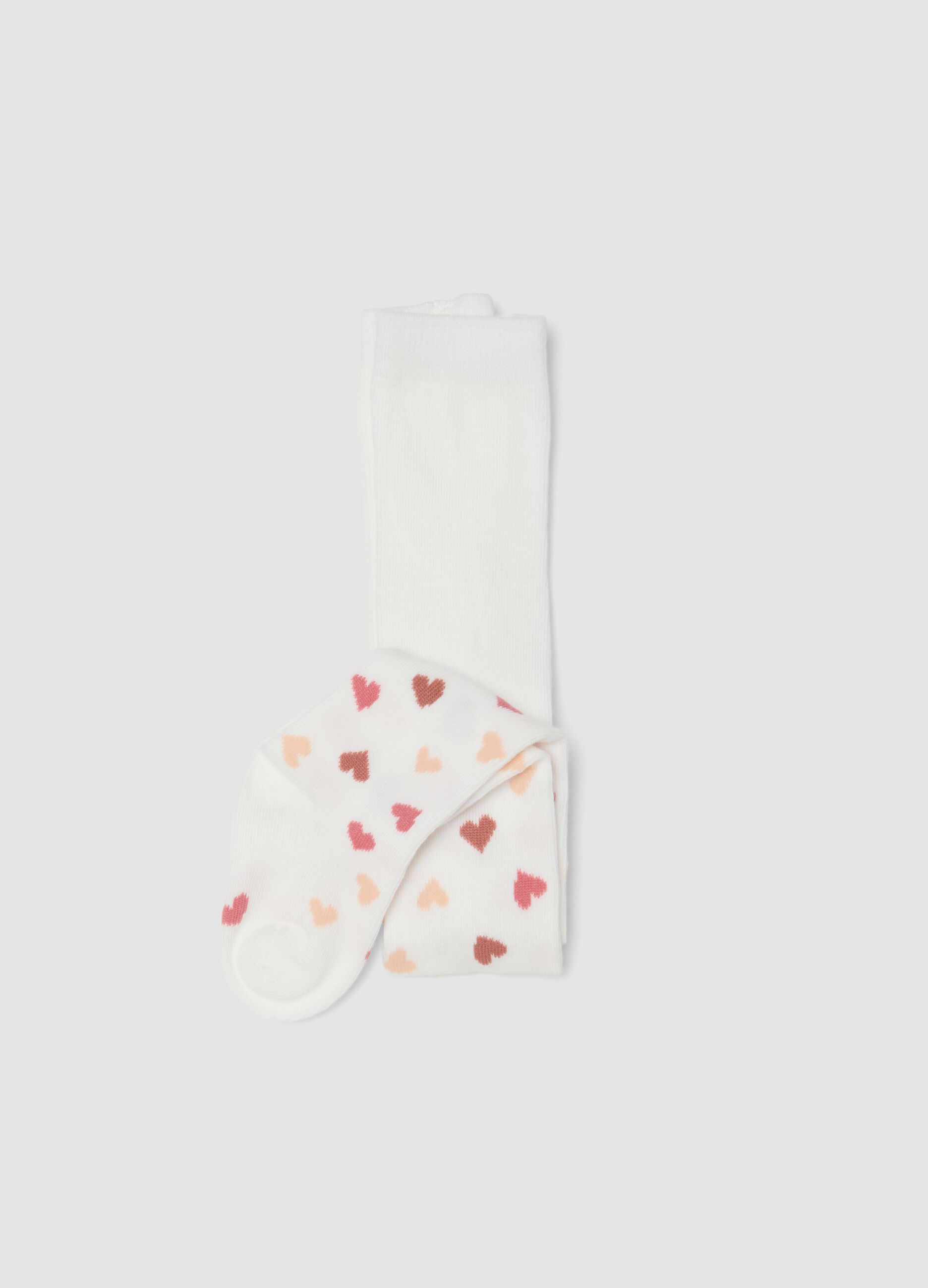 Collant bianco in cotone organico elasticizzato