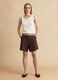 Brown linen-viscose blend shorts_0