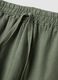 Green pure linen trousers with drawstring_1