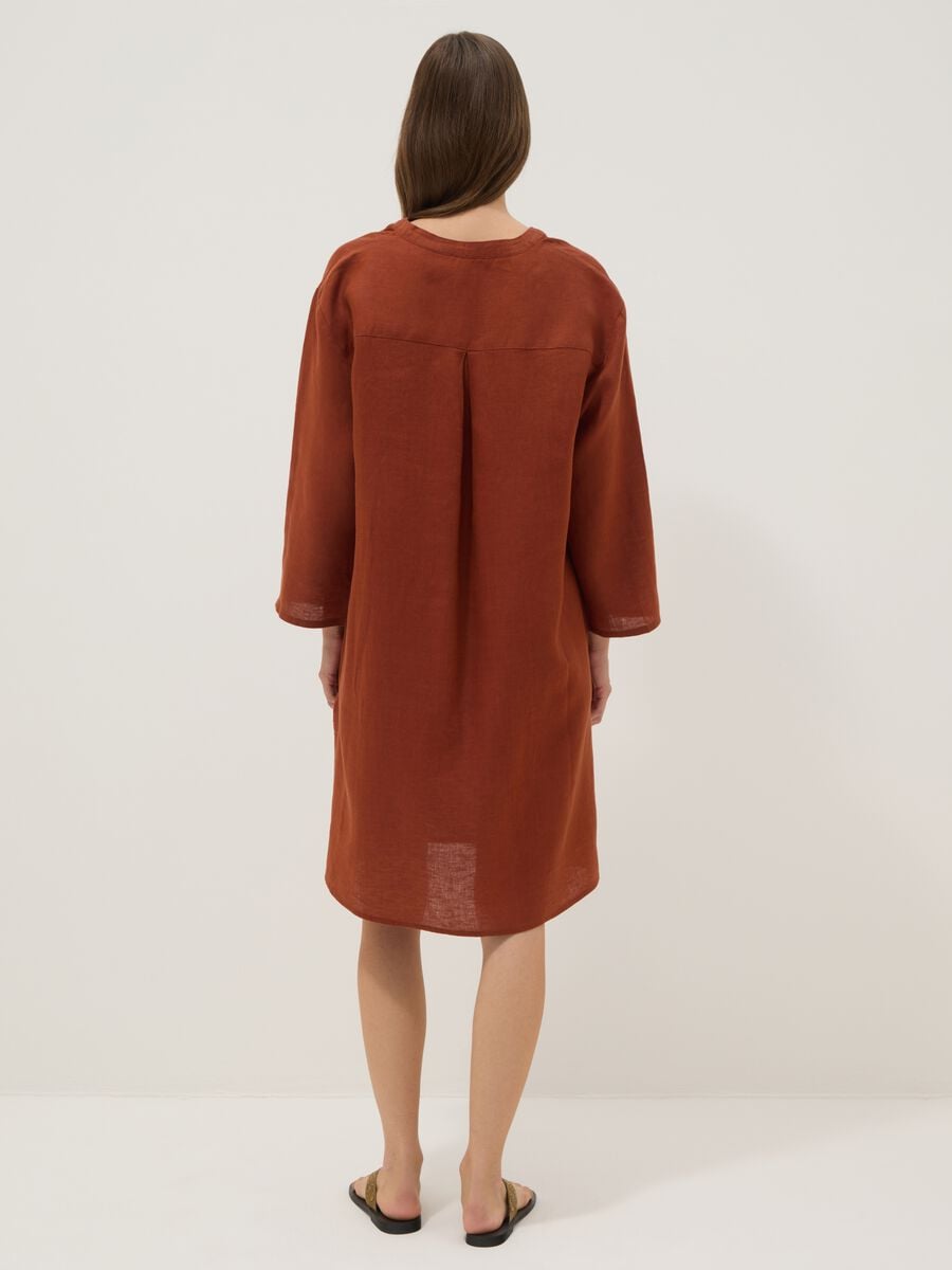Brown pure linen kaftan_3