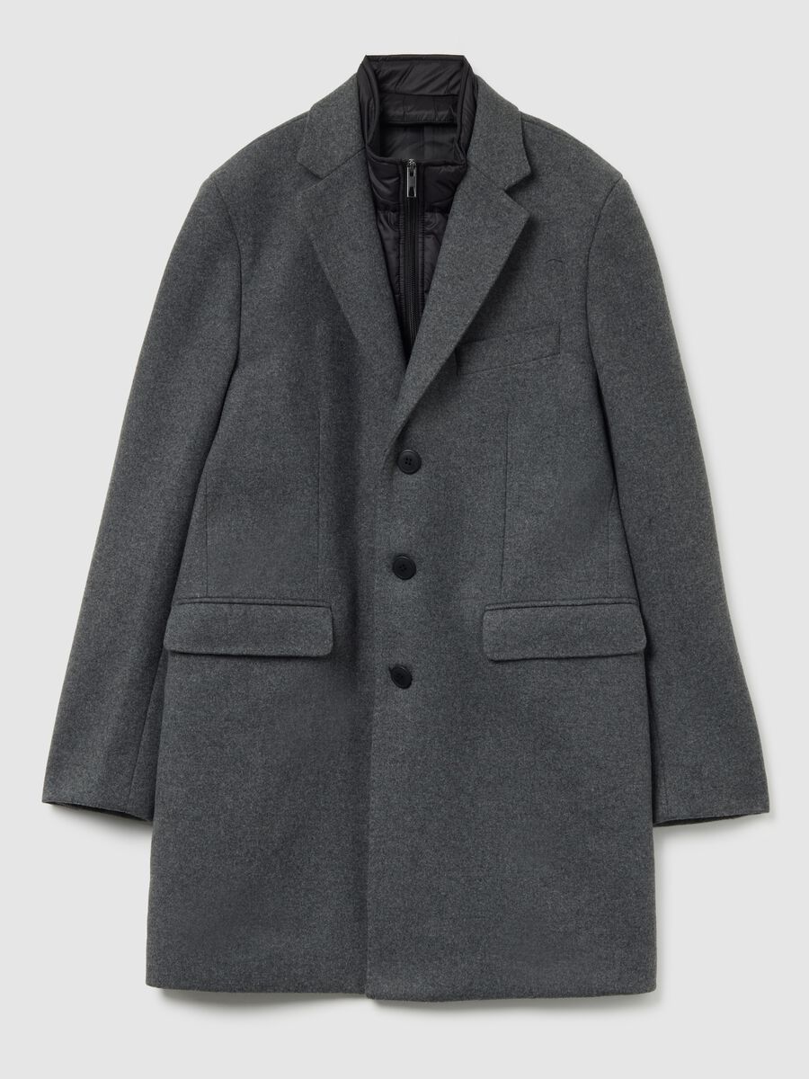 Grey Regular Fit Coat with Buttons_4