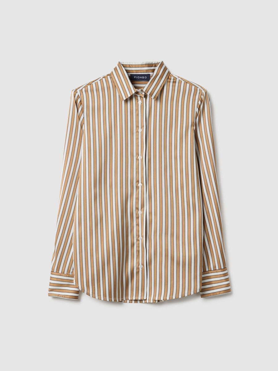 Multicolour striped long sleeve shirt regular fit_0