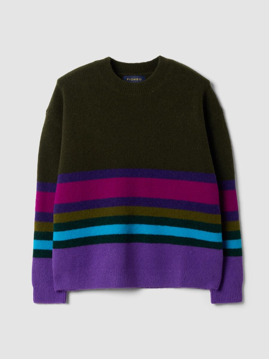 Oversized multicolour striped stretch-wool crew-neck jumper_0