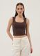 Brown cropped stretch-cotton tank top_2