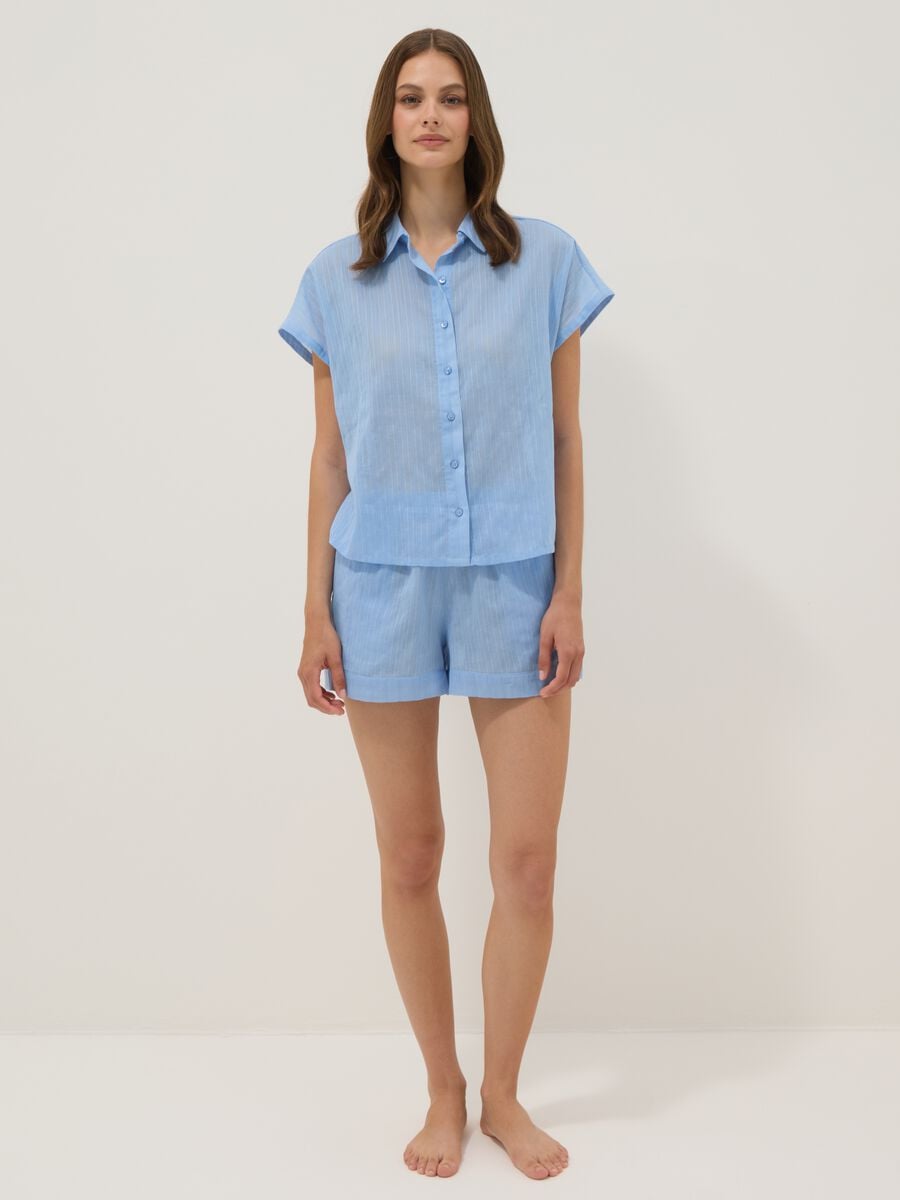 Pijama azul-claro em algod&atilde;o org&acirc;nico_0
