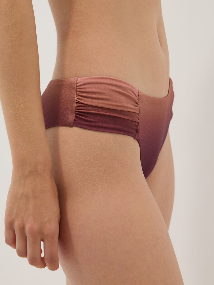 Brown stretch swim briefs with ombr&eacute; effect_3
