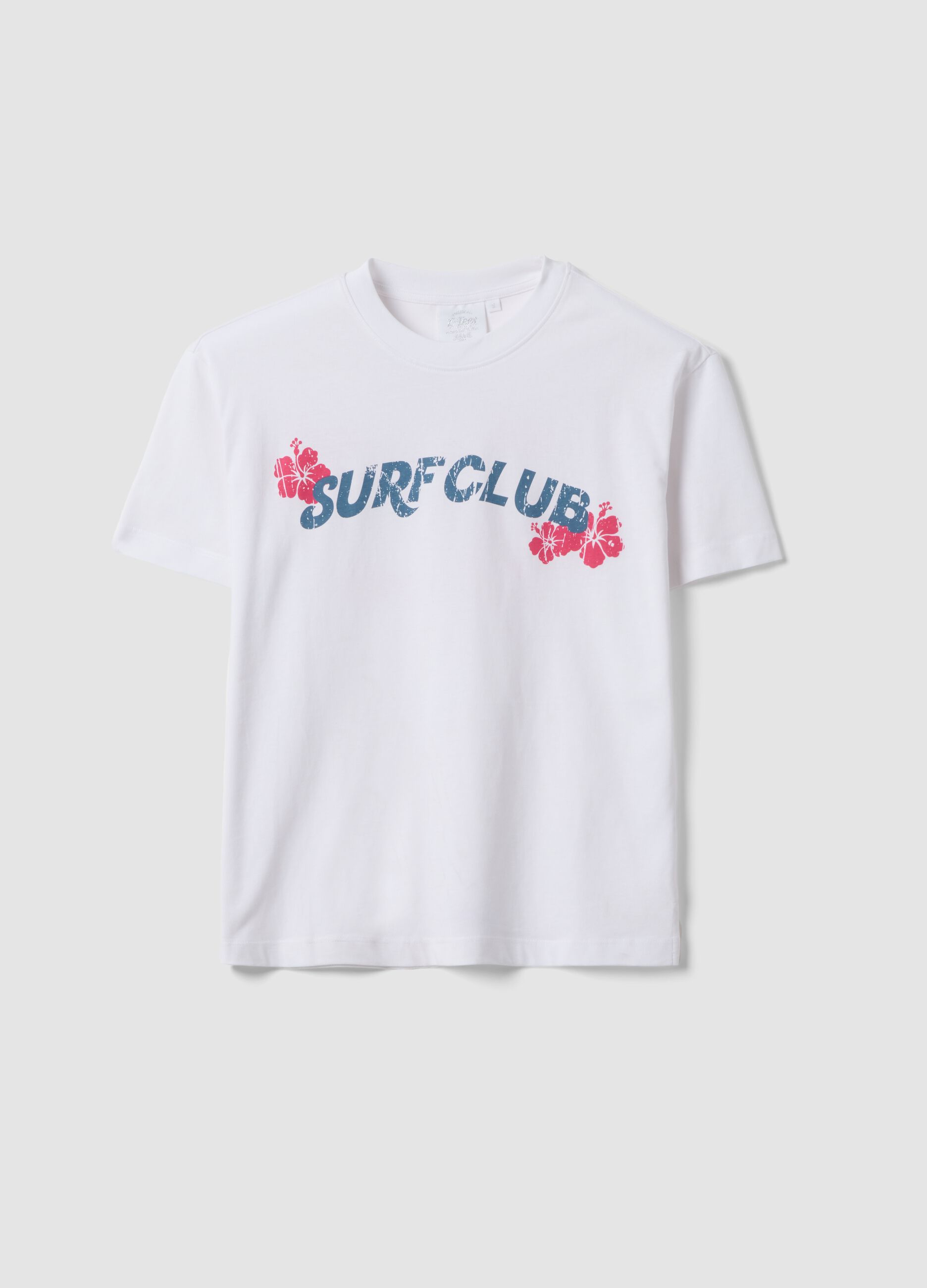 &Lambda;&epsilon;&upsilon;&kappa;ό T-shirt &alpha;&pi;ό &kappa;&alpha;&theta;&alpha;&rho;ό &beta;&alpha;&mu;&beta;ά&kappa;&iota;, regular fit &mu;&epsilon; &epsilon;&pi;&iota;&gamma;&rho;&alpha;&phi;ή