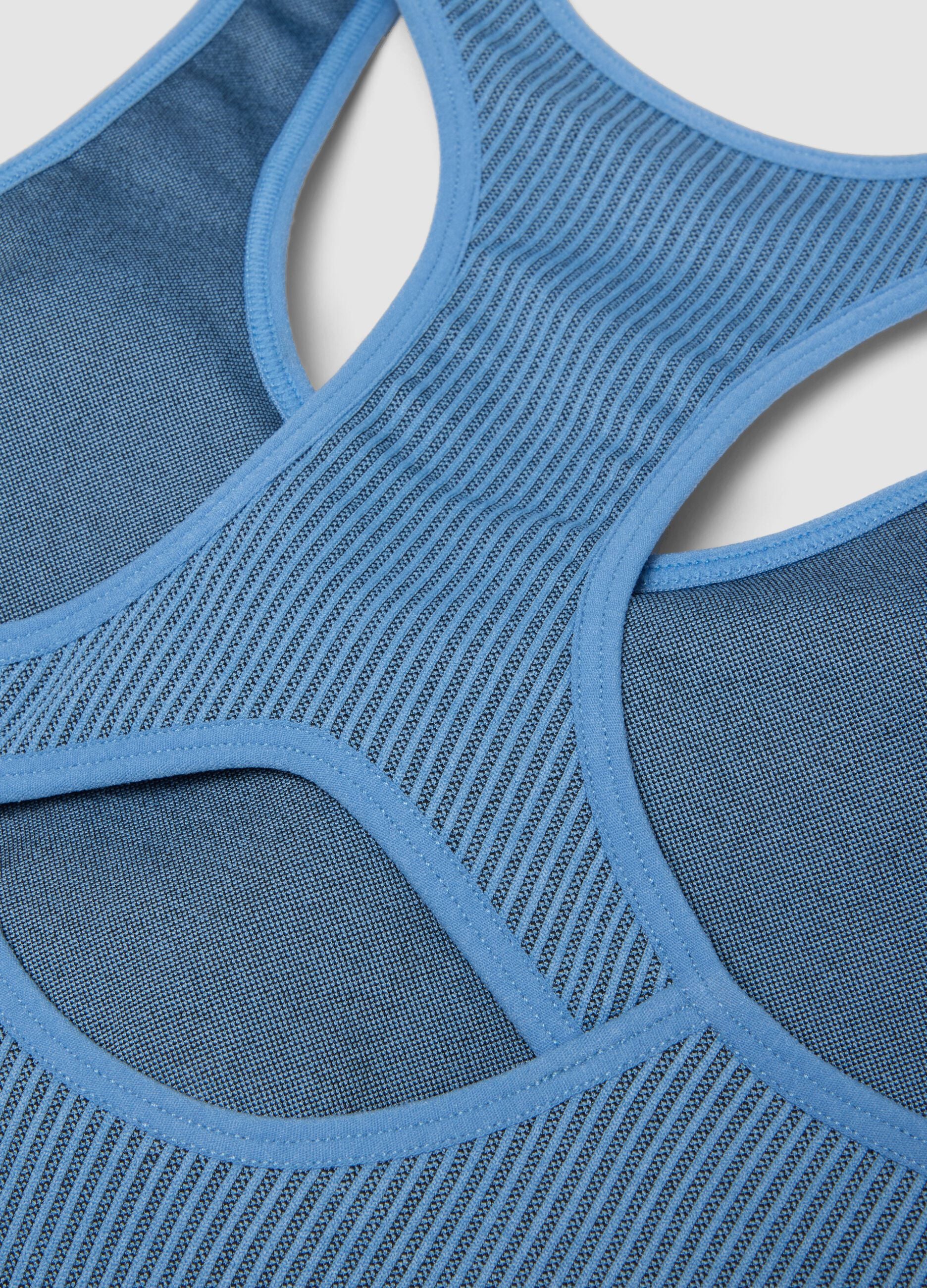 Top tecnico blu in tessuto elasticizzato traspirante ALTAVIA