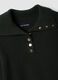 Green ribbed viscose-blend top with collar_5