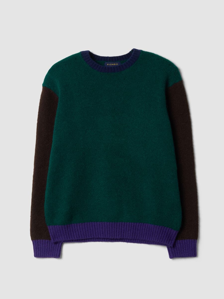 Green crew-neck jumper in stretch wool and alpaca, regular fit_4