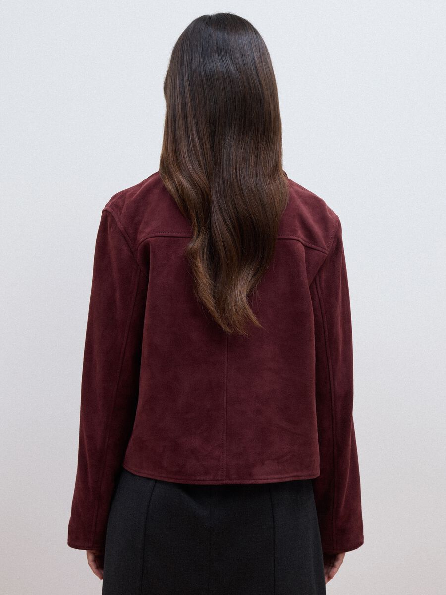 Red genuine leather jacket, regular fit_3