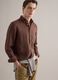 Brown pure linen long-sleeve shirt regular fit_0