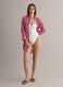 Roter Kaftan aus reiner Baumwolle mit Blumenprint_0