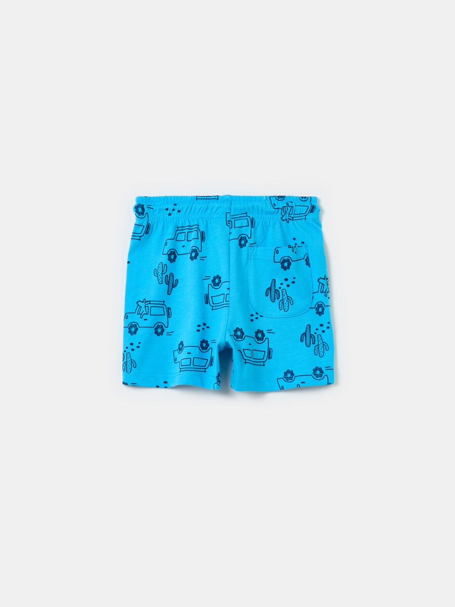 Cotton shorts with drawstring and print_1
