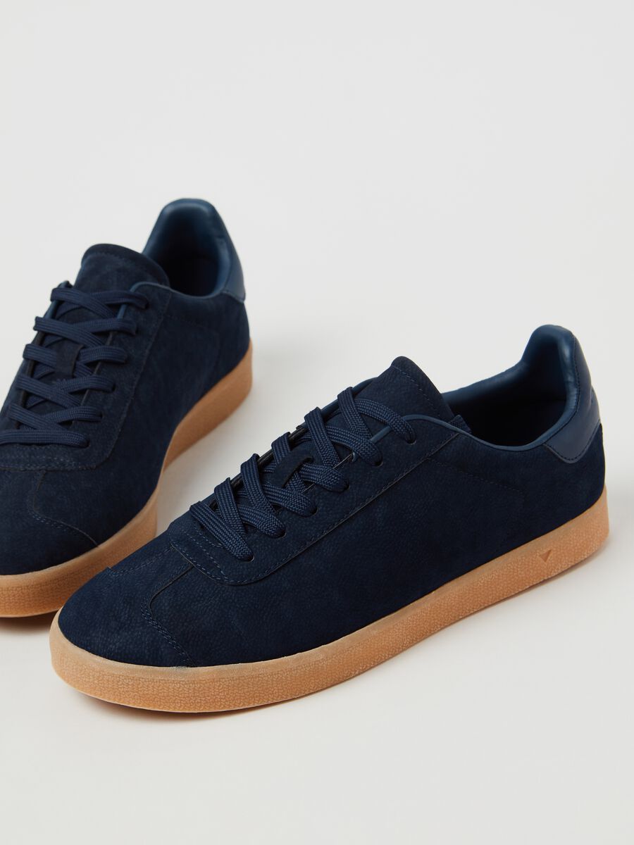 Suede-effect sneakers with laces_1