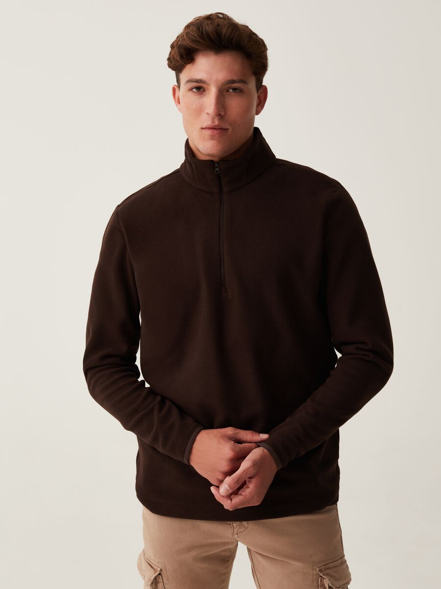 Half-zip sweatshirt in fleece_0