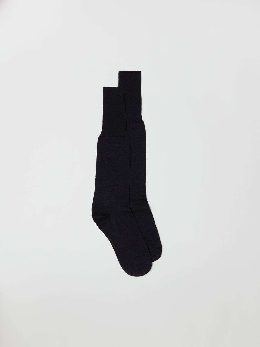 Two-pair pack long wool blend socks_1