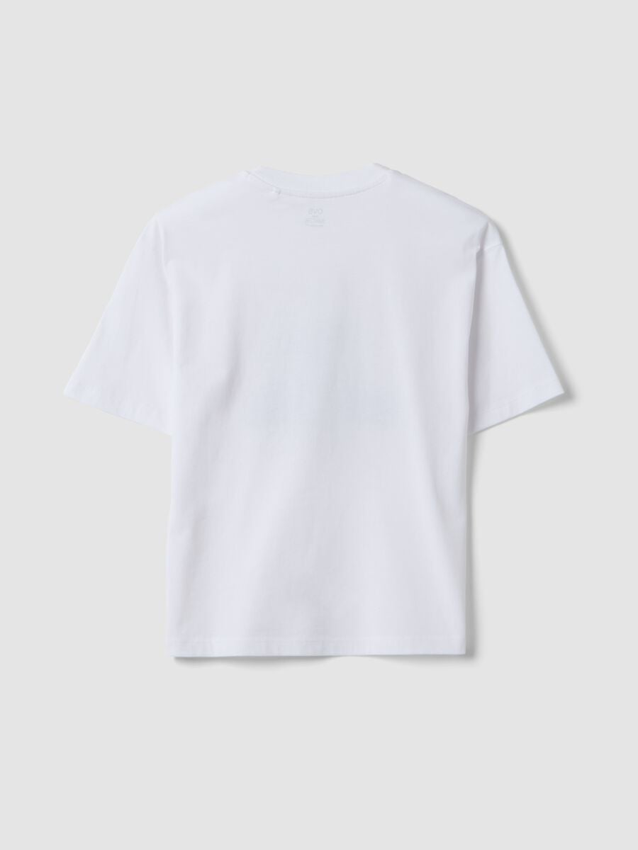 White pure cotton T-shirt with print_1