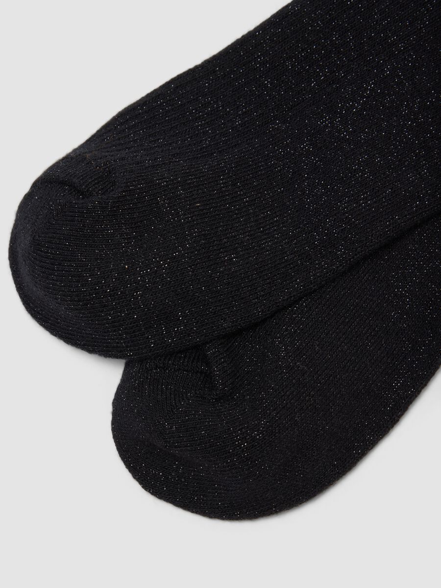2er-Pack schwarze Socken aus elastischer Bio-Baumwolle mit Muschelsaum_2