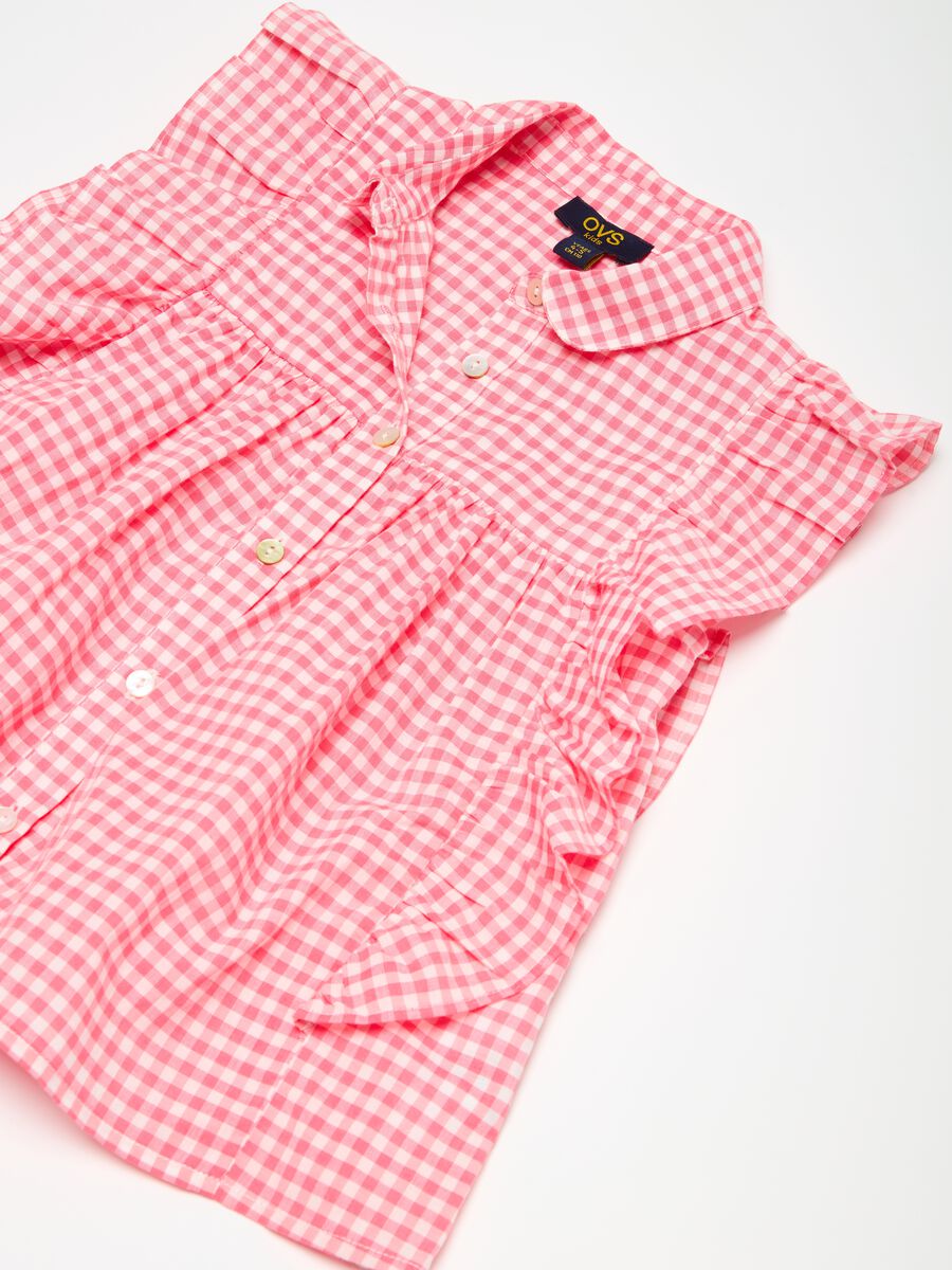 Gingham shirt with flounce_2
