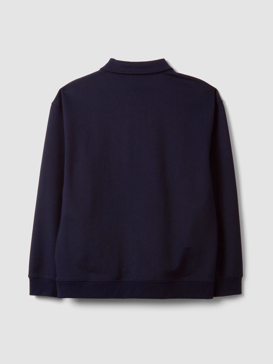 Navyblaues Sweatshirt aus Stretchmaterial mit Polokragen im Relaxed Fit_6