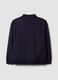 Navy stretch polo-collar sweatshirt with a relaxed fit_6