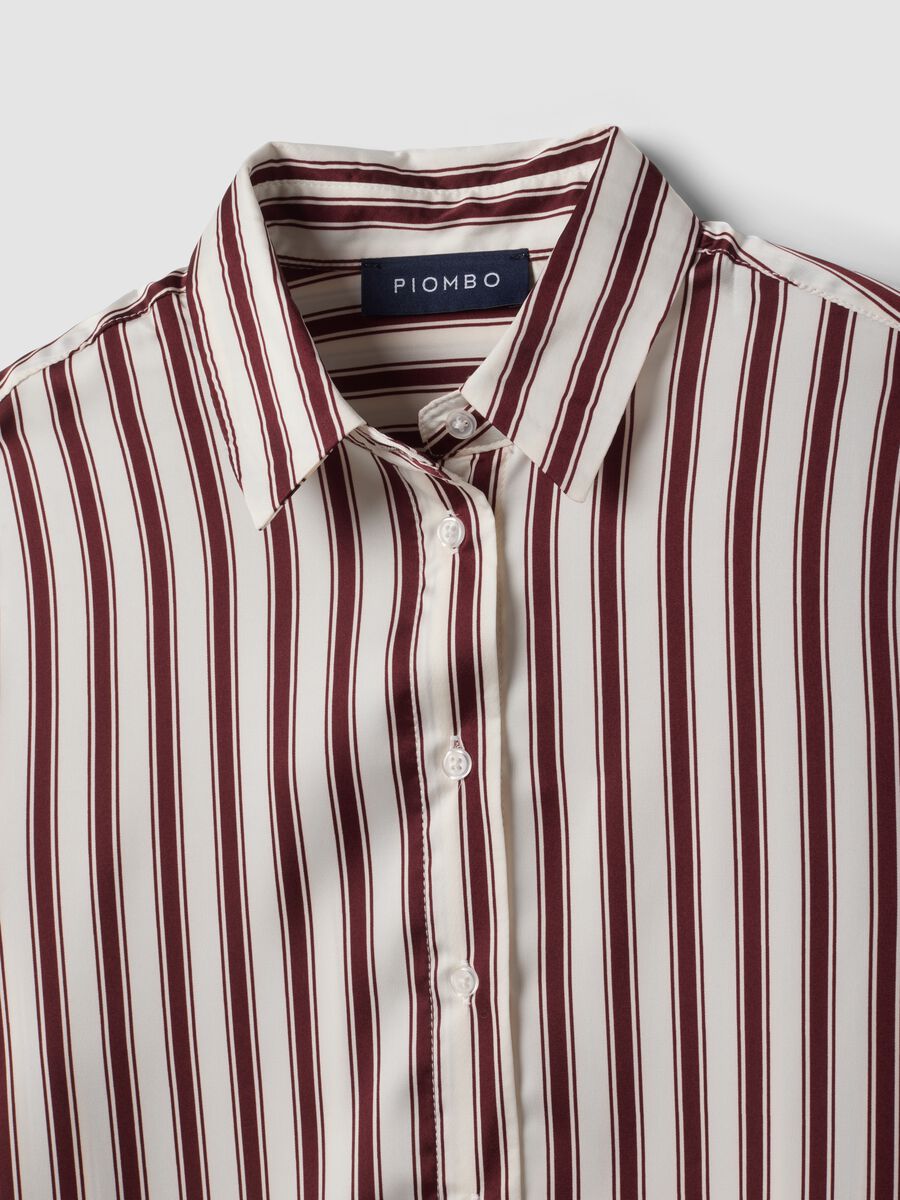 Camicia bianca in tessuto elasticizzato a righe regular fit_1