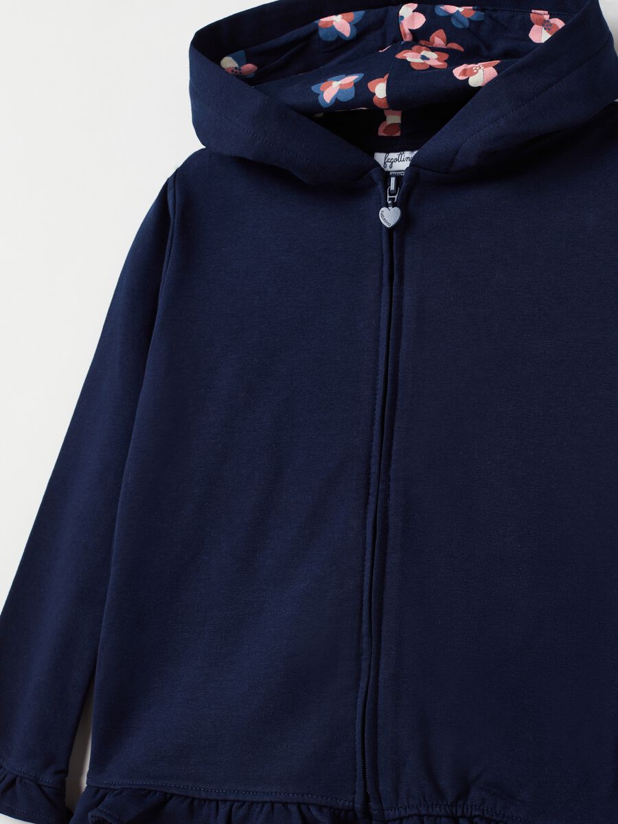 Full-zip hoodie with hood and ruffles_2