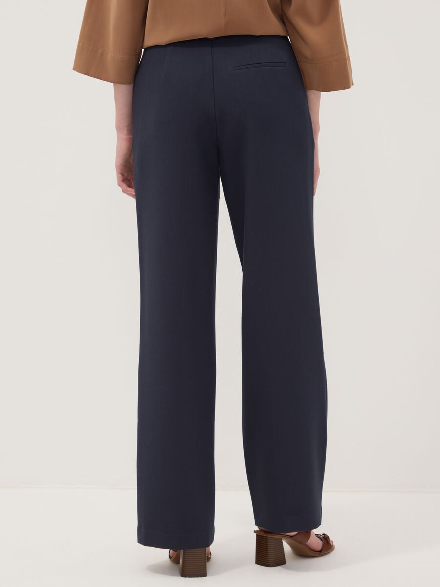 Straight-leg blue stretch viscose trousers_2